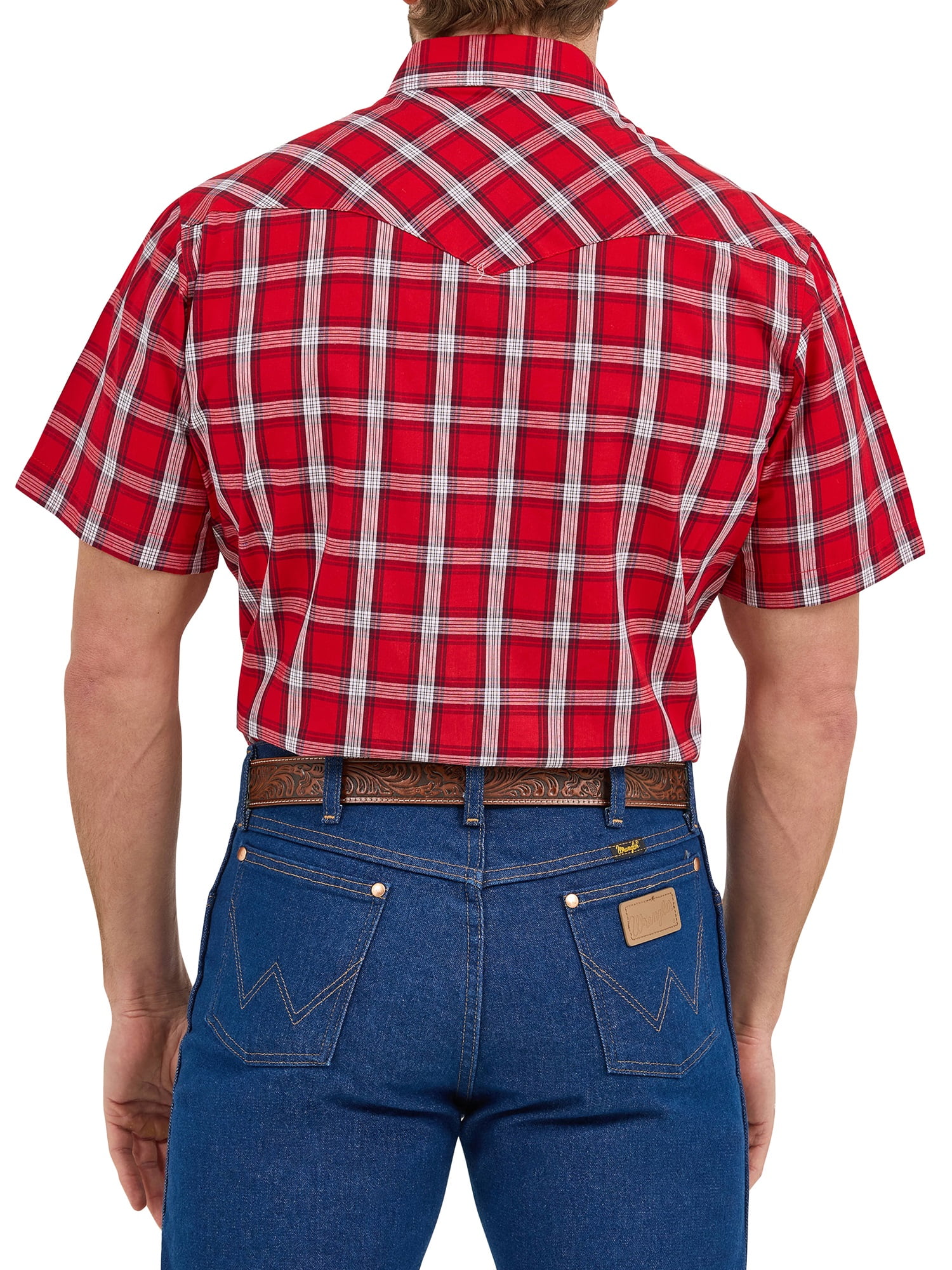 Wrangler® Men's and Big Men's Regular Fit Short Sleeve Western Shirt, Sizes S-5XL