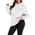 thumbnail image 2 of Sudaderas con Capucha Extragrandes para Mujer, Sudaderas de Forro , Suéteres de Moda para Otoño e Invierno XL, 2 of 9
