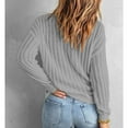thumbnail image 4 of Women Sweater Long Sleeve Knitwear Crew Neck Knitted Top Pure Colour for Autumn Winter Light Gray XL, 4 of 6