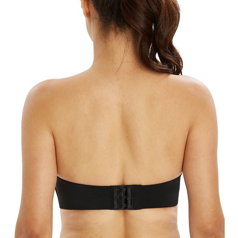 Exclare Women's Plunge Deep Backless Bra Push Up Multiway Seamless Low Cut  Bra(Black,36A) 