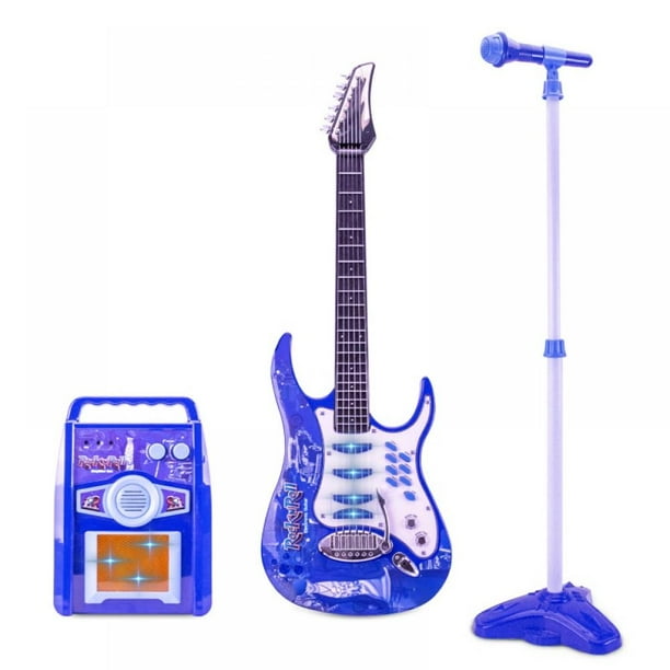 Microphone Guitar Musical Set Kids Electric Guitar Microphone Amplifier
