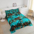 thumbnail image 4 of Erosebridal Ensembles de Literie Botanique Rustique Simple avec Couette, Insert de Couette Arbre de Ferme, Bleu, Réversible 2 Pcs, 4 of 7
