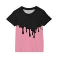 thumbnail image 4 of Girls Clothes under $5.00 Short Sleeve Round Neck Print Shirts Funny Graphic Tshirts 3-14 Years Pink 5 Years, 4 of 5