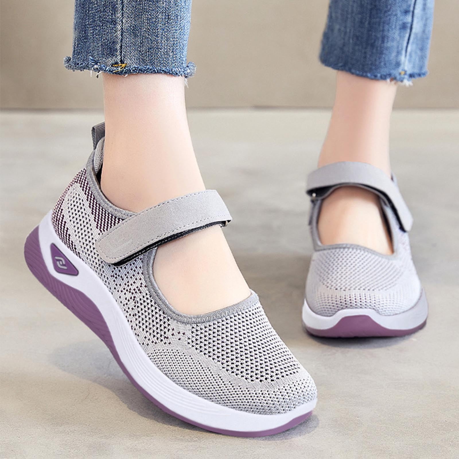 snilers Women's Working Shoes Breathable Woven Mesh Athletic Shoes