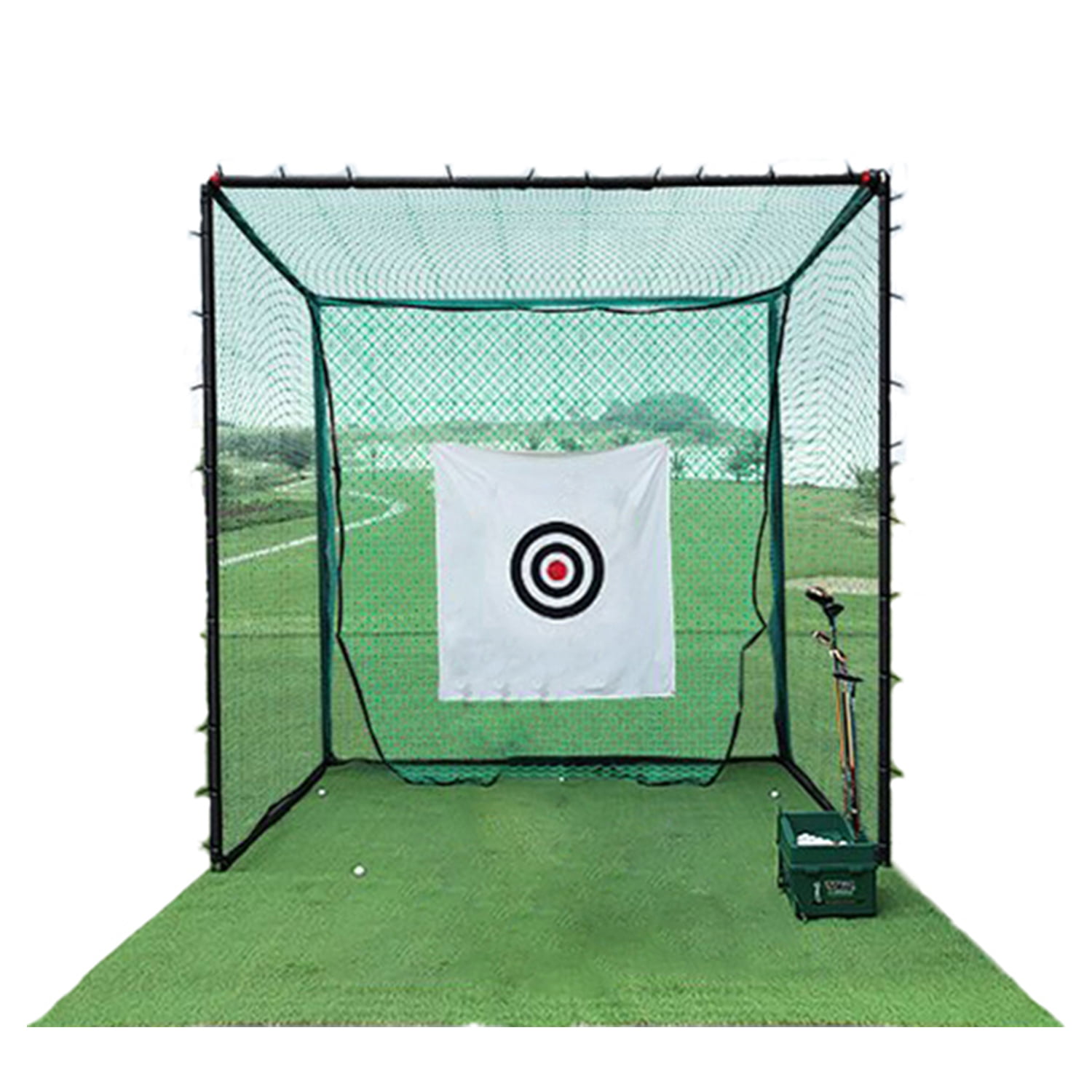 INTBUYING Golf Practice Net Foldable Golf Hitting Cage Practice Network  Venue 9.8x 9.8x 9.8ft