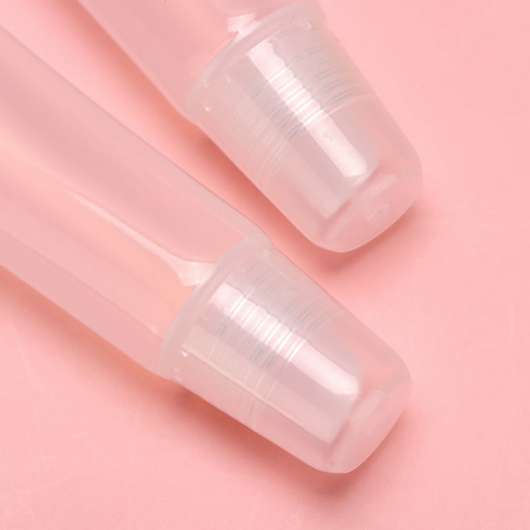 AMORIX 50PCS 10ml Lip Gloss Tubes Clear Empty Lip Balm Containers with  White Cap Refillable Soft