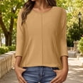 thumbnail image 2 of Kingdiese Women's 3/4 Sleeve T Shirt Loose Fit And Stylish Ladies Long Sleeve Dressy Tops, Size S, 2 of 4
