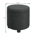 thumbnail image 6 of Designs4Comfort Round Accent Storage Ottoman with Reversible Tray Lid, Dark Charcoal Gray Fabric, 6 of 7