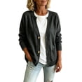 thumbnail image 4 of Breezora Women's Chunky V Neck Cardigan Sweater Loose Fit Open Front Casual Fall Knit Jacket for Layering, 4 of 10