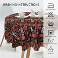 thumbnail image 3 of Round Tablecloth 60 Inch, Ethnic African Mud Cloth Tribal Print Tablecloth Washable Wipeable Polyester Fabric Table Cloth Cover for Farmhouse Holiday Party Outdoor Home Kitchen Dining Decor, Brown, 3 of 6