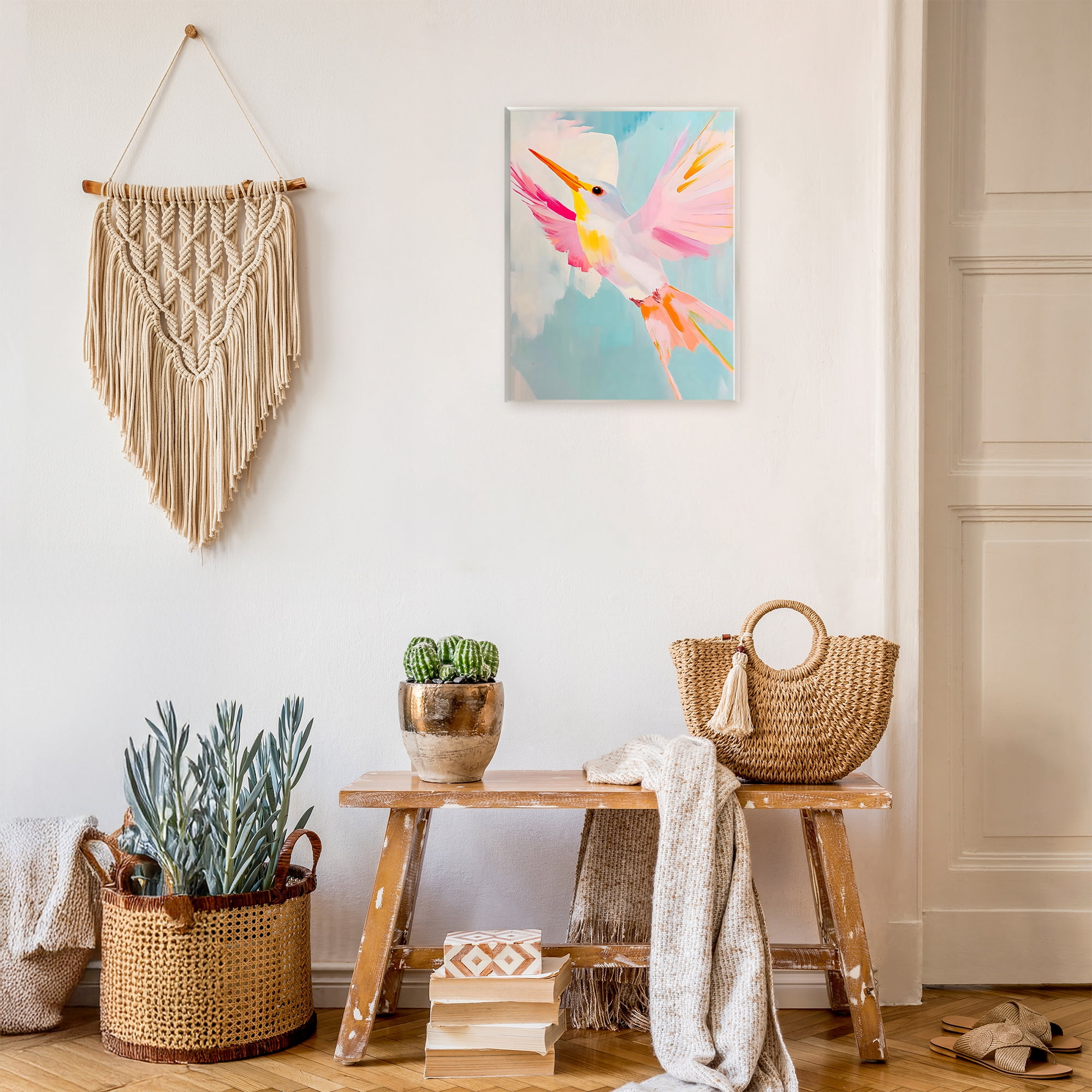 Stupell Industries Pastel Hummingbird Soaring Wall Plaque Art, design by The Prints Vibe