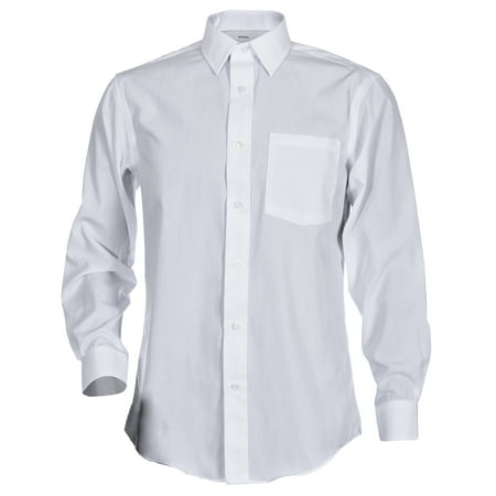George Men's Long Sleeve Poplin Solid Button-Up Classic Fit & Slim Fit Dress (Best Affordable White Dress Shirt)