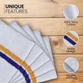 thumbnail image 3 of Canadian Linen White Bar Mops Double Stripe, 12 Pack, Soft Absorbent Cotton Lightweight Quick Dry Reusable Dishcloth for Kitchen Hotel Spa Salon Nursing, 3 of 7