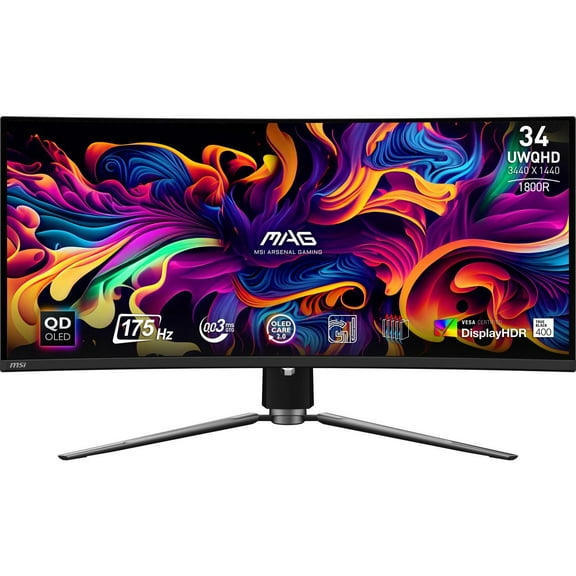 MSI MAG 341CQP 34" Class UW-QHD Curved Gaming OLED Monitor MAG341CQPQDOLED