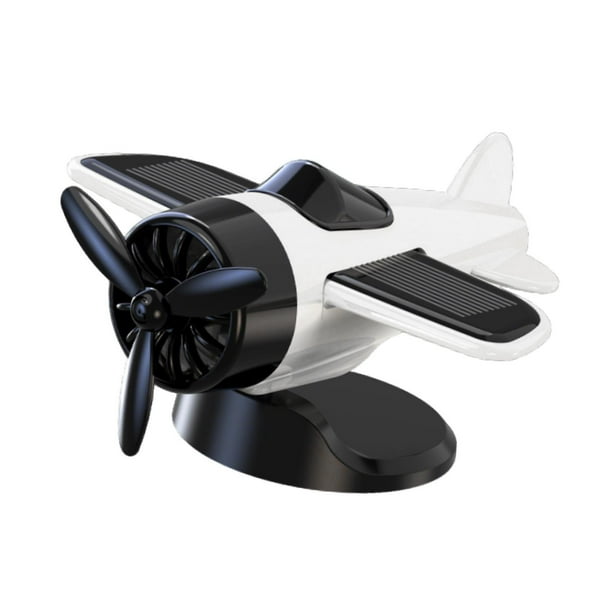 Tablero de instrumentos con energía solar que gira a la deriva, decoración de avión, consola central de coche Blanco