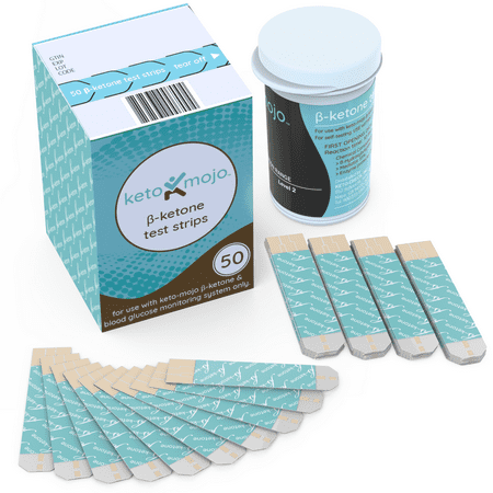 Keto-Mojo 50 Blood Ketone Test Strips, Precision Measurement for Diabetes & Low carb, Monitor Your Diabetic & Ketogenic Diet for Nutritional Ketosis, Works only in The Keto-Mojo Meter