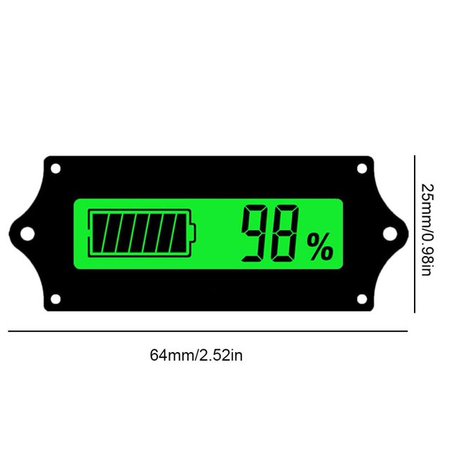 Indicador de batería universal Pantalla LCD Monitor de capacidad de las baterías (verde) Ndcxsfigh Para estrenar