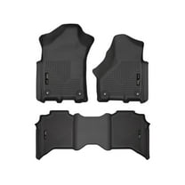 Husky Liners by RealTruck Weatherbeater Floor Mats Fits 2019-2024 Ram 2500/3500 Crew Cab Front & 2nd Row, 3-pc Black-94111