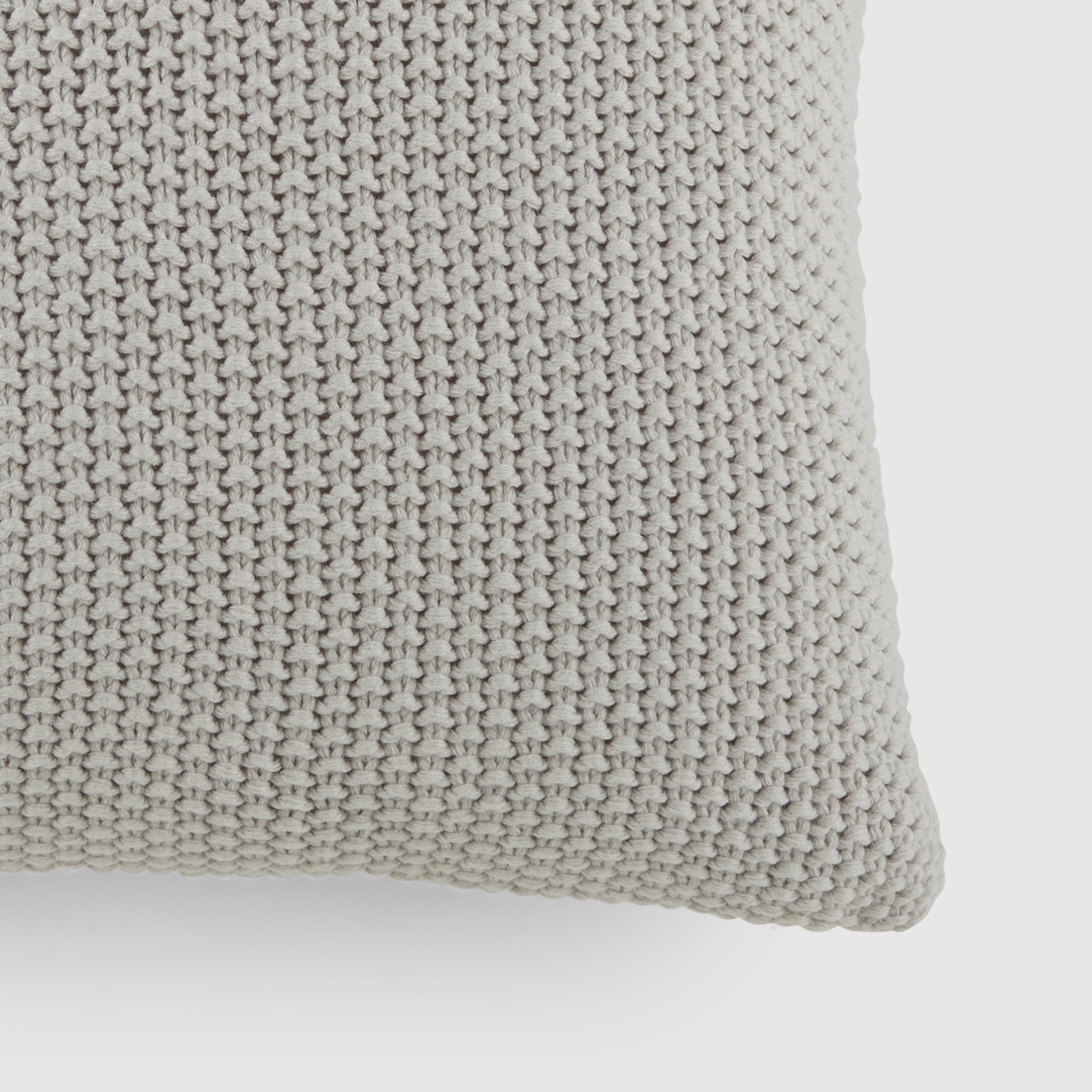 Noble Linens 2-Pack Seed Stitch Knit and Cotton Patterned Decor Throw Pillows - Light Gray