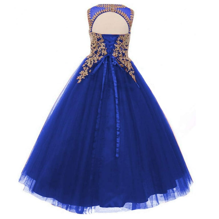 Girls Formal Long Pageant Dresses Prom Ball Gown Gold Lace Burgundy Tulle - Walmart.com Girls Formal Long Pageant Dresses Prom Ball Gown Gold Lace Burgundy Tulle - Walmart.com
