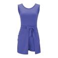 thumbnail image 4 of TrendOFT Combinaison une Pièce Femme Décontractée Été Ajustée Sans Manches Col Rond Poches Arrière Zippées Combinaisons une Pièce Violet G, 4 of 9