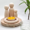 thumbnail image 1 of Puntoco Candelabros de madera con temática de hoguera familiar, acogedores adornos para el hogar, candelabros que añaden calidez a las reuniones familiares, 1 of 6