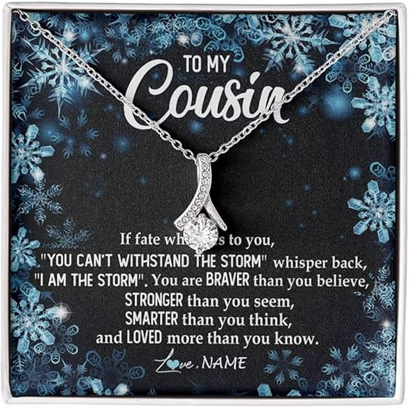 Cousin Birthday Gift Necklace, To My Cousin Necklace Gift, Christmas Gift, Wedding Gift for Cousin, Alluring Beauty Necklace with Message Card and Gift Box