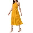 thumbnail image 4 of INSPIRE CHIC Casual Sleeveless a Line Summer Dress for Women's Solid Color Loose Swing Dress XL Yellow, 4 of 6