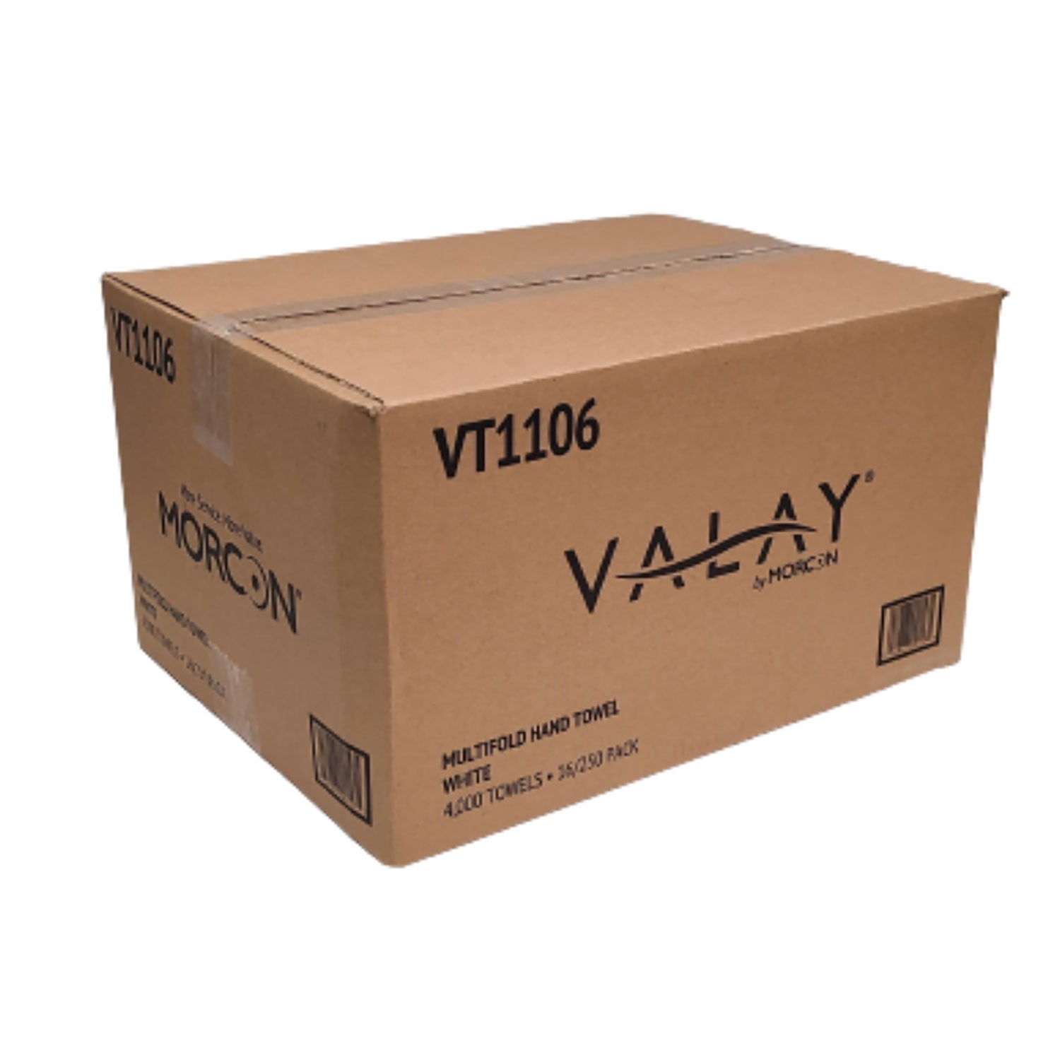 Morcon Paper VT1106 Valay 9.05 in. x 9.25 in. 1-Ply Multi-Fold Towels - White (250/Pack, 16 Packs/Carton)