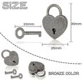thumbnail image 2 of 6 Pieces Small Heart Shaped Padlocks, Antique Padlocks, Metal Mini Locks with Key, 2 of 5