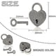 thumbnail image 2 of 6 Pieces Small Heart Shaped Padlocks, Antique Padlocks, Metal Mini Locks with Key, 2 of 5