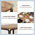 thumbnail image 4 of 5-Piece Dining Table Set for 4, Space-Saving Kitchen Table and Chairs with Cushions, Metal Frame, Dining Table with 4 Chairs for Small Space, Rustic Brown, 4 of 8