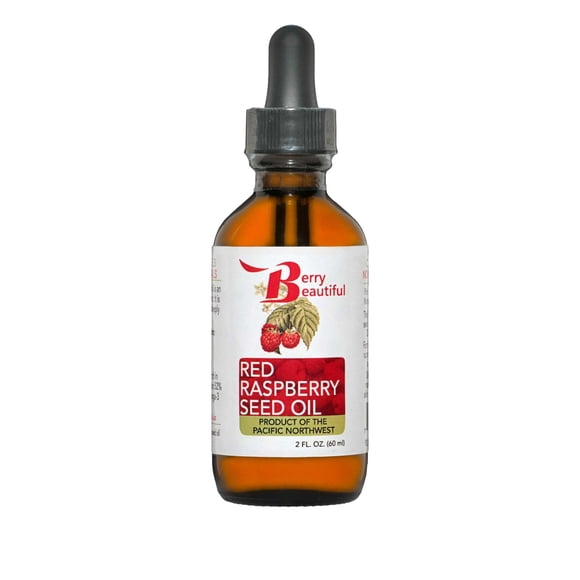 Aceite de semilla de frambuesa roja Berry Beautiful - 2 fl oz - Prensado en frío a partir de frambuesas cultivadas por agricultores de Northwest Berry Co-op