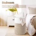 thumbnail image 4 of Laundry Basket,Woven Cotton Rope Laundry Hamper,60L for Decorative Storage of Dirty Clothes,Toys and Blankets in Bathroom,Baby Room and Living Room, 4 of 6