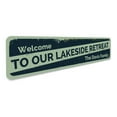 thumbnail image 3 of Lakeside Retreat Novelty Sign, Metal Wall Decor - 4x18 inches, 3 of 4