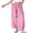 Pink women plus size wide leg pants a1, variant on Cagogo Women Cotton Linen Plus Size Wide Leg Pants Elastic Waist Casual Loose Long Harem Trousers with Pockets Flowy Beach Lounge Party Wear, Gray 2XL