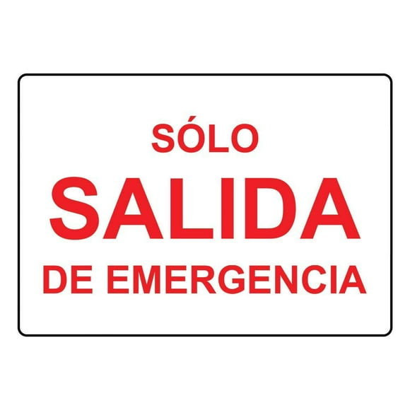 Sólo Salida De Emergencia Sign Safety 16" x 12" Tin Signs Road Street Sign Outdoor Decor Caution Signs Decorative Signs