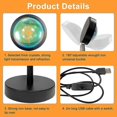 thumbnail image 5 of Sunset Projection Lamp, 4 Color Light Film Romantic Visual Mood Lighting Lamp, Modern Floor Rainbow Night Lights(usb Charging), 5 of 5