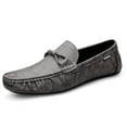 thumbnail image 3 of Men's Casual Loafers Slip On Leather Shoes Comfortable Lightweight Driving Shoes Male Moccasins Classic Penny Loafer Flats Boat Shoes Outdoor Walking Shoes, 3 of 12