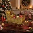 thumbnail image 6 of Christmas Hollow Cut-out Golden Sleigh Shaped Candy Flower Storage Blasket, Vintage Luxury Iron Style, Sturdy Reinforced Gift Storage, Candy Basket for Wine Party Family Home Decor Tabletop Display, 6 of 6