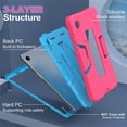 thumbnail image 4 of Allytech Galaxy Tab A9 Case 2023 with Screen Protector Dual Layer Hybid Heavy Duty Rugged Shockproof Kickstand Kids Cover for Samsung Galaxy Tab A9 8.7 Inch Tablet SM-X110/X115/X117, Rose+Blue, 4 of 7