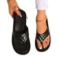 thumbnail image 3 of YOUYEDIAN Womens Sandals Summer Beach Shoes 2026 Wide Non Slip Slip on Slippers Comfortable Open Toe Orthopedic Sandals (Black), 3 of 7