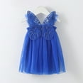 thumbnail image 2 of Fsqjgq Baby Girl Clothes Girls 10T Dresses Trendy Boho Dress Blue Toddler Girls Sleeveless 3D Butterfly Tulle Dress Dance Party Dresses Clothes 100, 2 of 3
