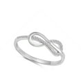 thumbnail image 4 of White Cubic Zirconia Infinity Knot Criss Cross Ring .925 Sterling Silver Band Jewelry Female Size 7, 4 of 4