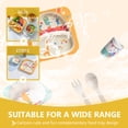 thumbnail image 2 of EeaseCA 1 Set Toddler Food Plate Bowl Cup Spoon Fork Sets Cartoon Dinnerware Tableware, 2 of 7