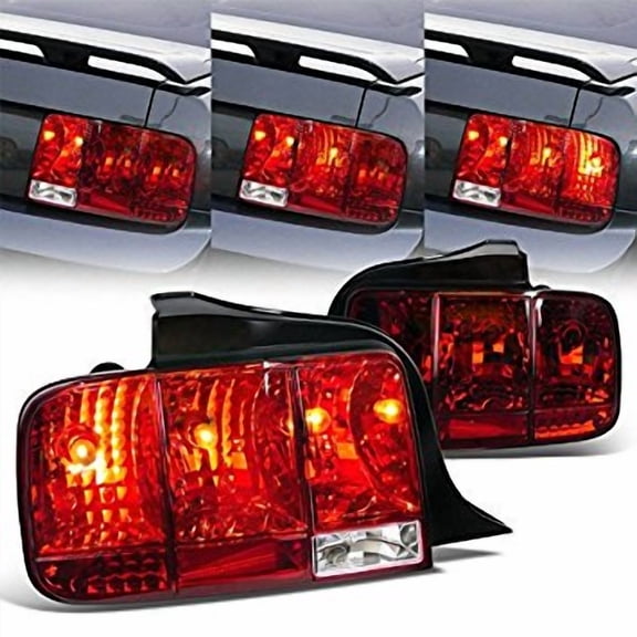 Sequential Tail Lights Rear Brake Lamp In Chrome Housing Red Lens Made For And Compatible With 2005 - 2009 Ford Mustang 05 06 07 08 09