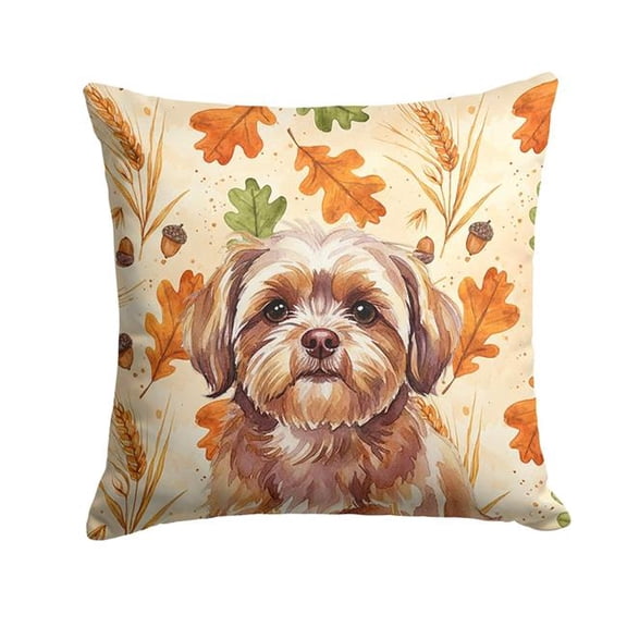 Carolines Treasures WDK8019PW1414 14 x 14 in. Liver Shih Tzu Heirloom Fall Throw Pillow