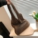 thumbnail image 1 of Bolso de playa de ganchillo para mujer, bolso de viaje informal, bolso grande de compras (café) Sywqhk Para Estrenar, 1 of 3