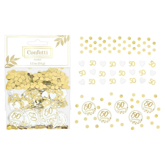 Amscan Gold 50th Year Anniversary Confetti Pack, 1 pack