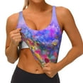 thumbnail image 3 of Uemuo Colorful Purple Cosmos Flower Pattern Women's Sports Bra - High Impact Support, Breathable, and Comfortable Athletic Bra for Running, Yoga, and Workouts, 3 of 9